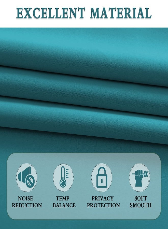 DONREN 108 Inches Length Rod Pocket Curtains - 2 Panel Blackout Thermal Insulated Drapes Curtains for Living Room Bedroom (Teal,52 X 108 Inch) - Image 4